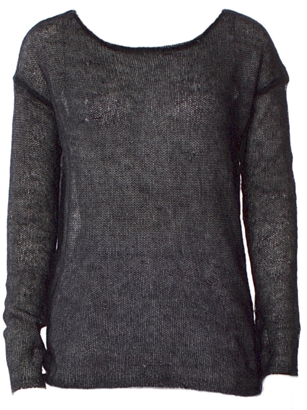 Theory Black and Gray Mohair Sweater - Medium